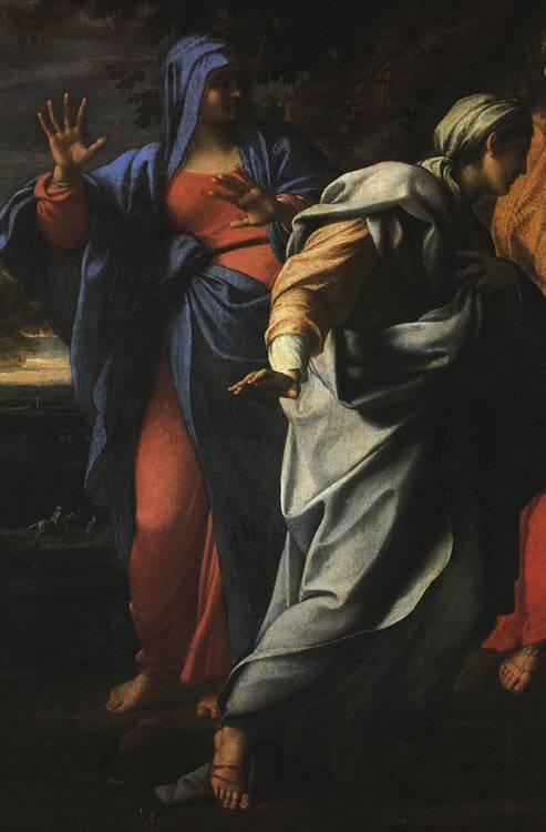 CARRACCI, Annibale Holy Women at the Tomb of Christ (detail) fg oil painting image